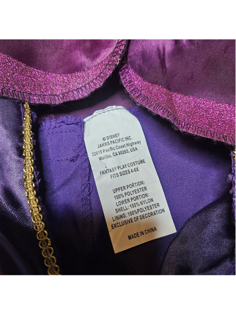 Disney Frozen Anna 4-6X Blue Purple Princess Dress Costume Cape - Picture 6 of 7